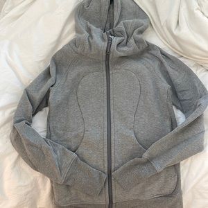 Lululemon scuba hoodie full zip in gray size 6. Like new